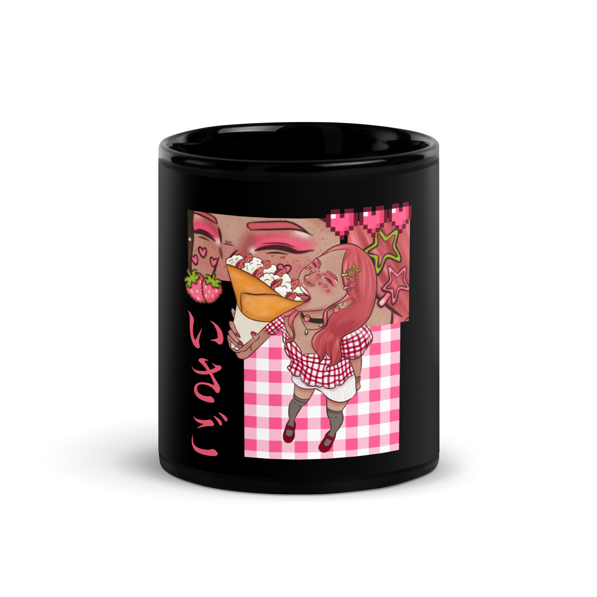Mug brillant noir ichigo – Image 3