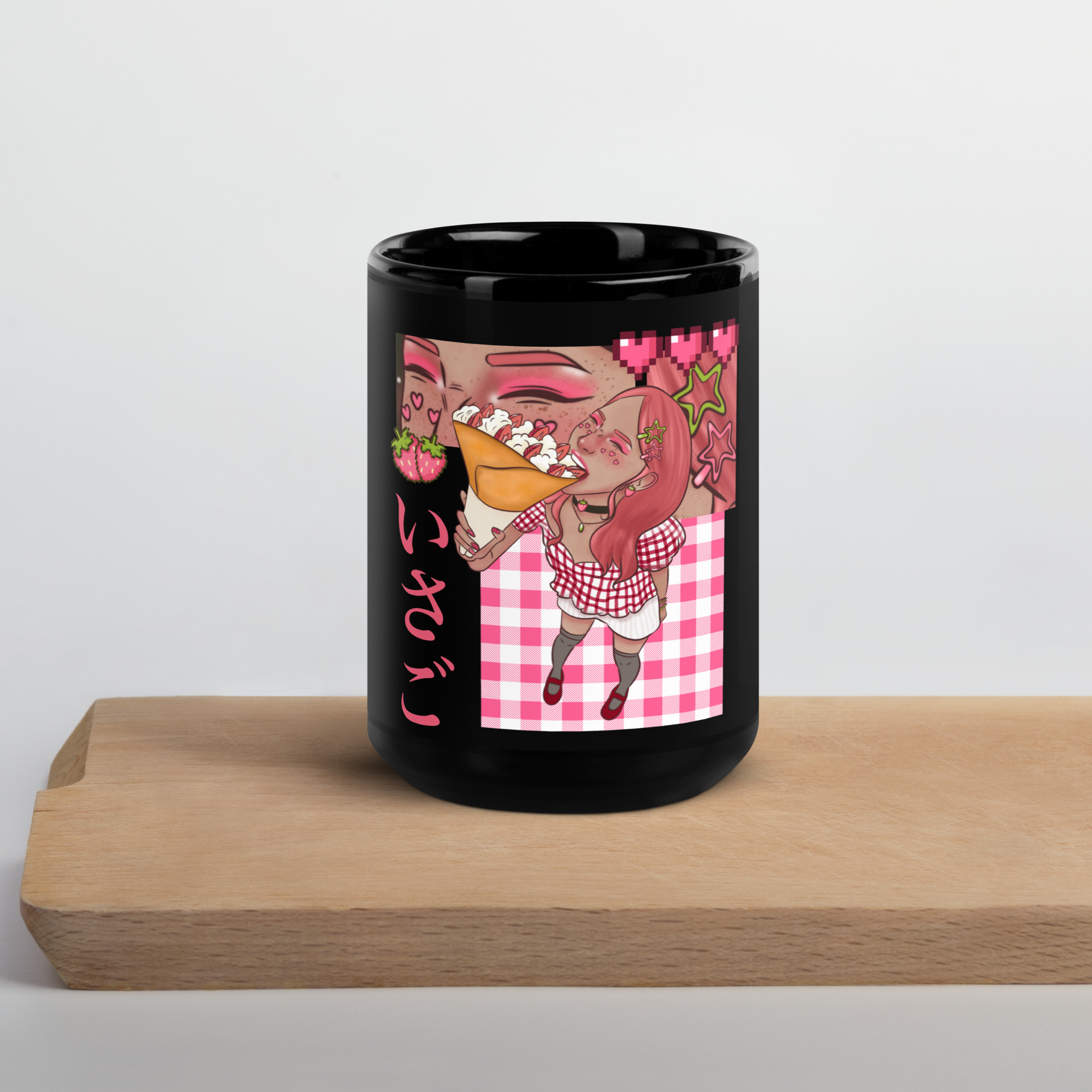 Mug brillant noir ichigo – Image 8