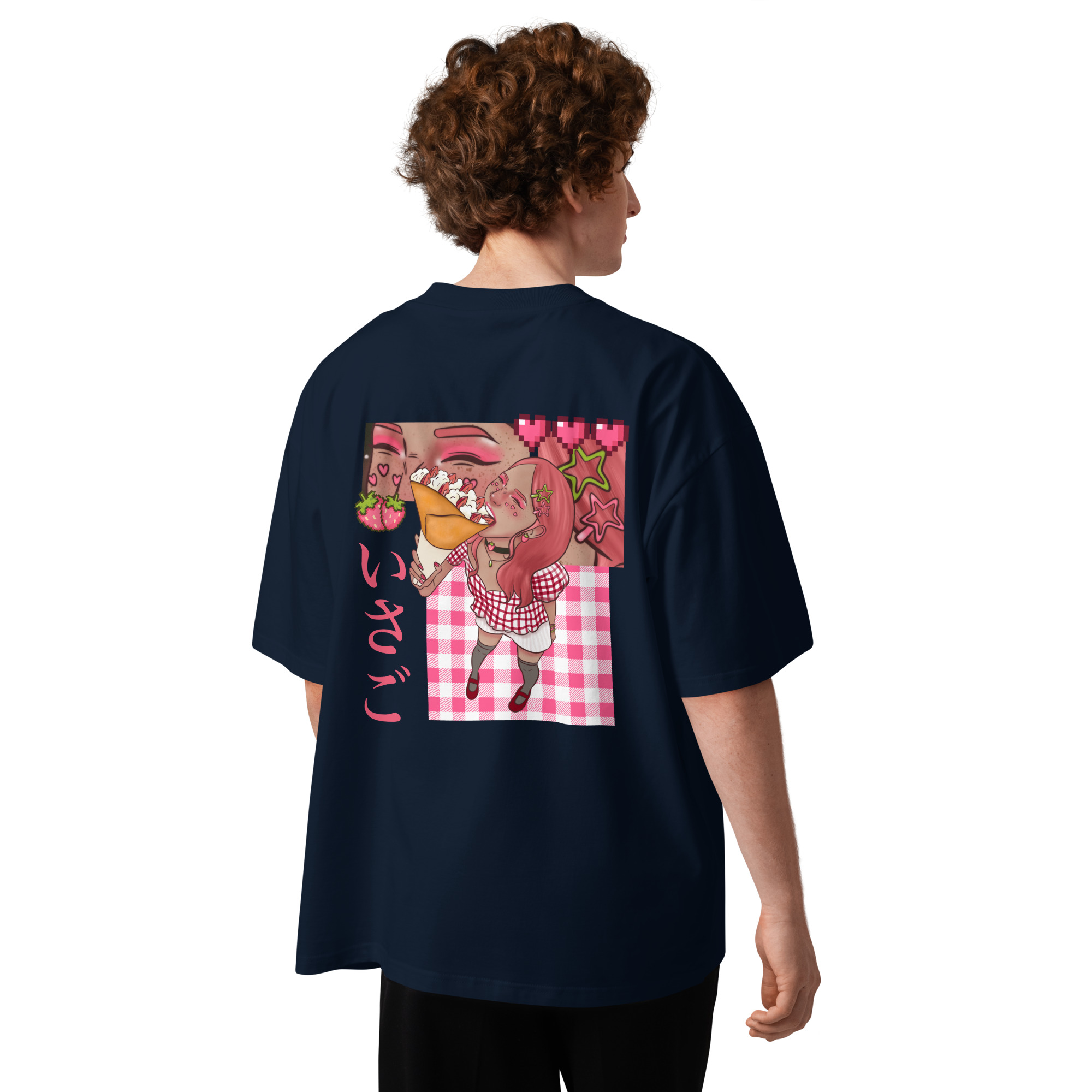 t-shirt-col-montant-ecologique-unisexe-fraise