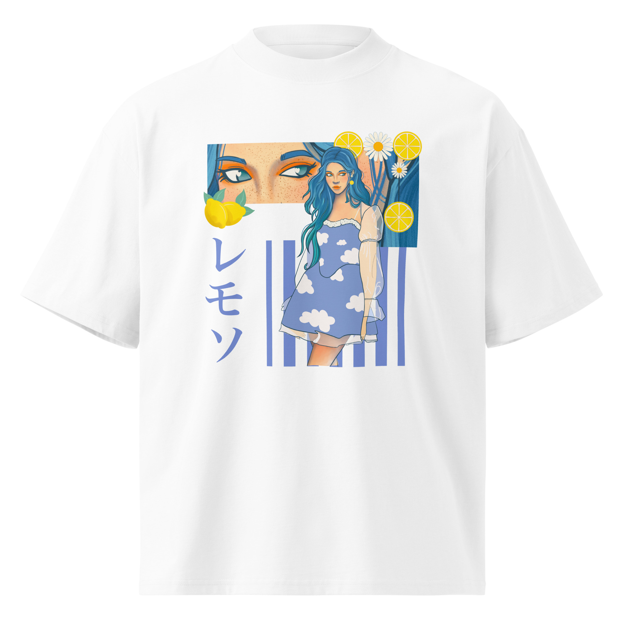 T-shirt col montant écologique unisexe citron – Image 2