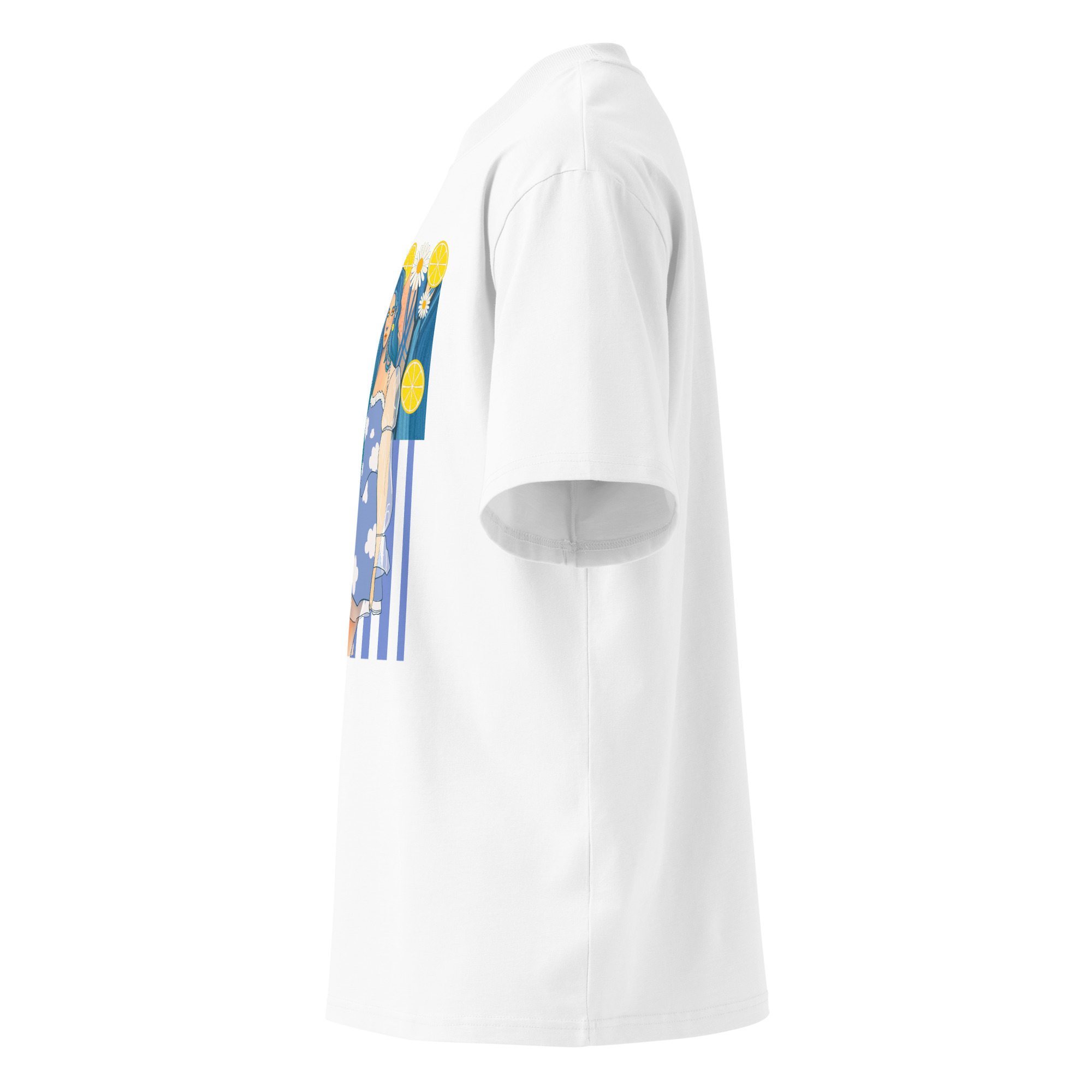 T-shirt col montant écologique unisexe citron – Image 4