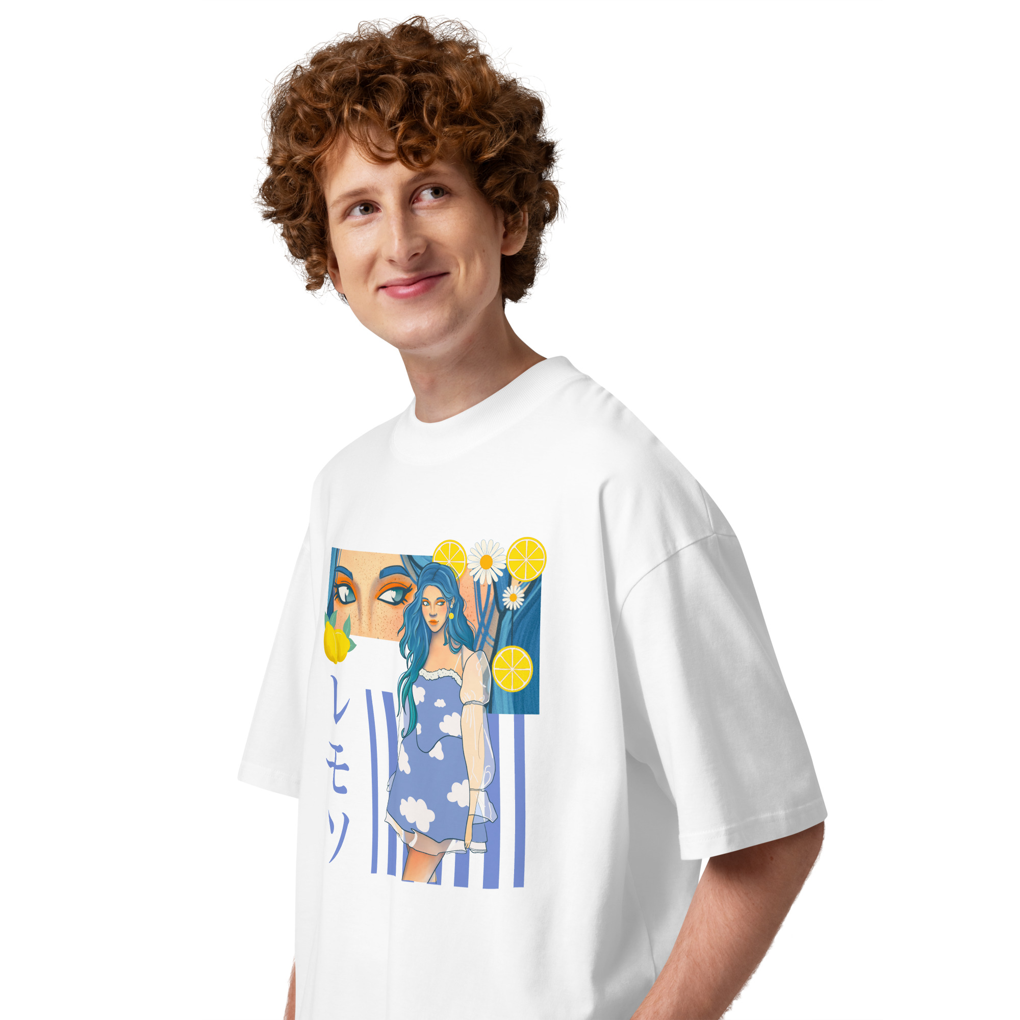 T-shirt col montant écologique unisexe citron – Image 7