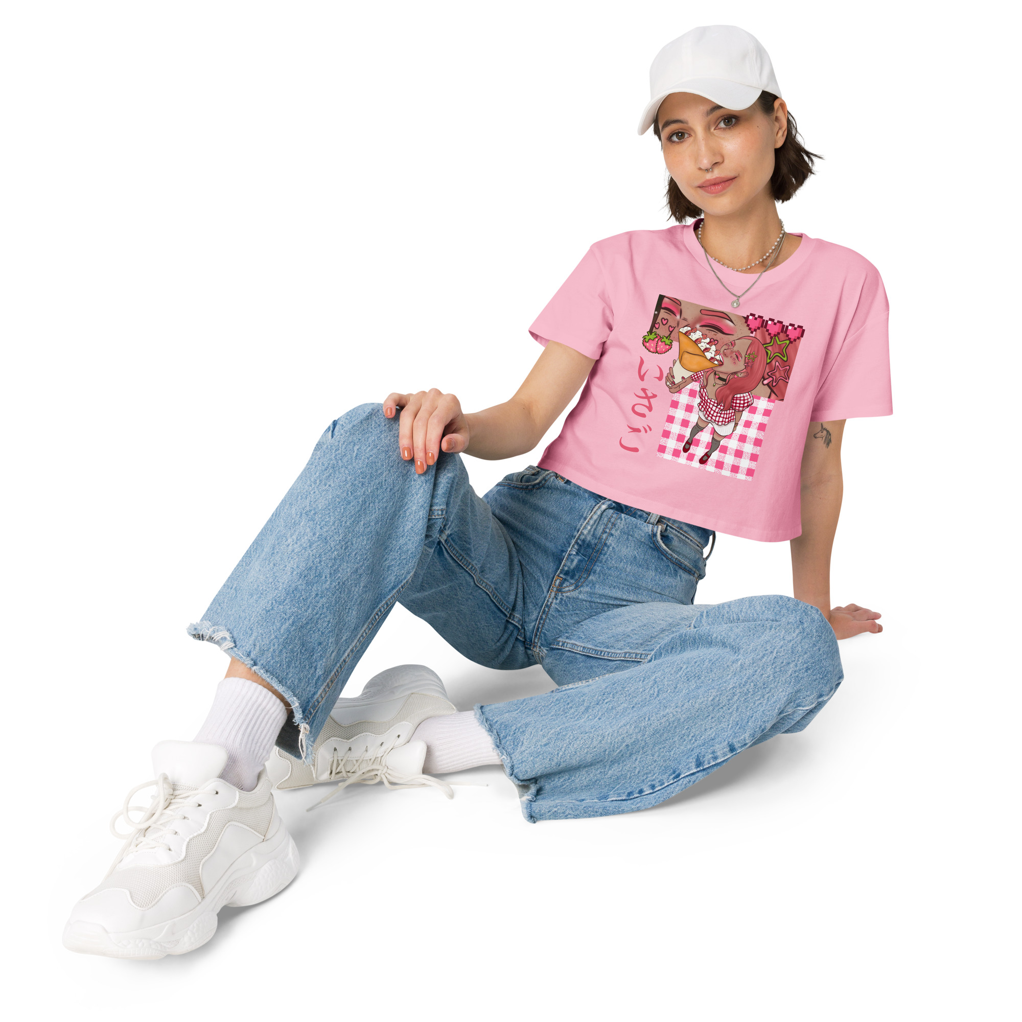 Crop top pour femme fraise – Image 30