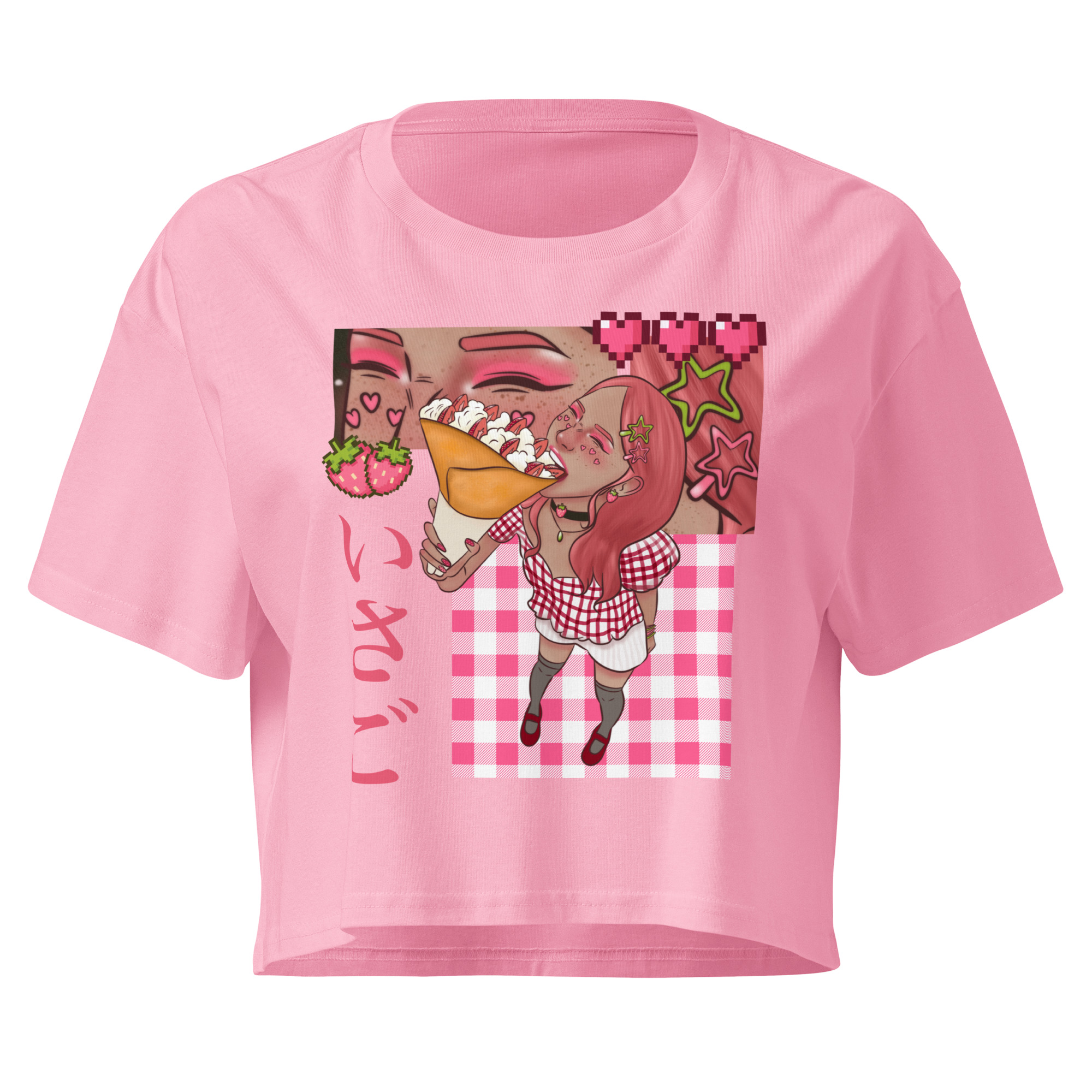 Crop top pour femme fraise – Image 3