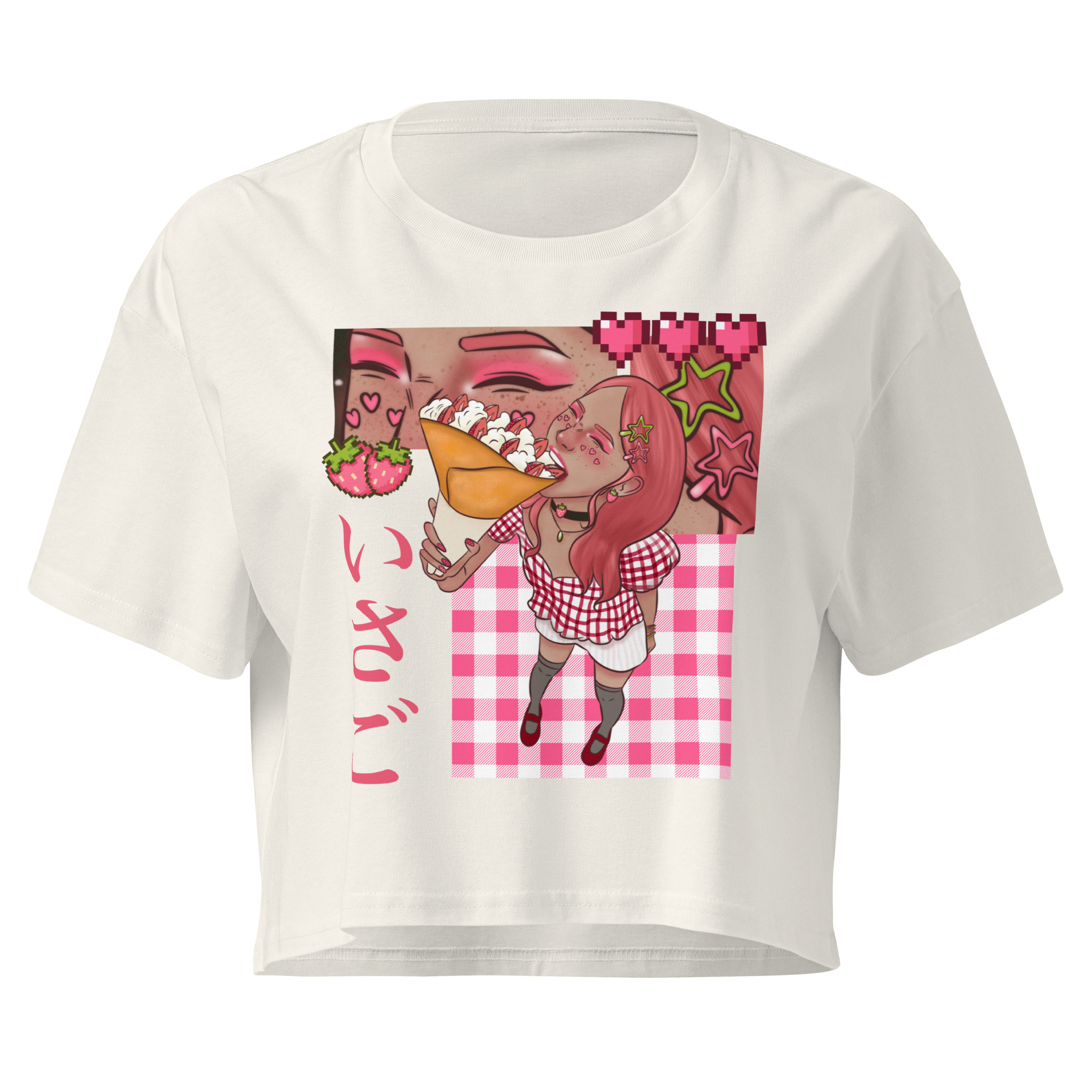 Crop top pour femme fraise – Image 6