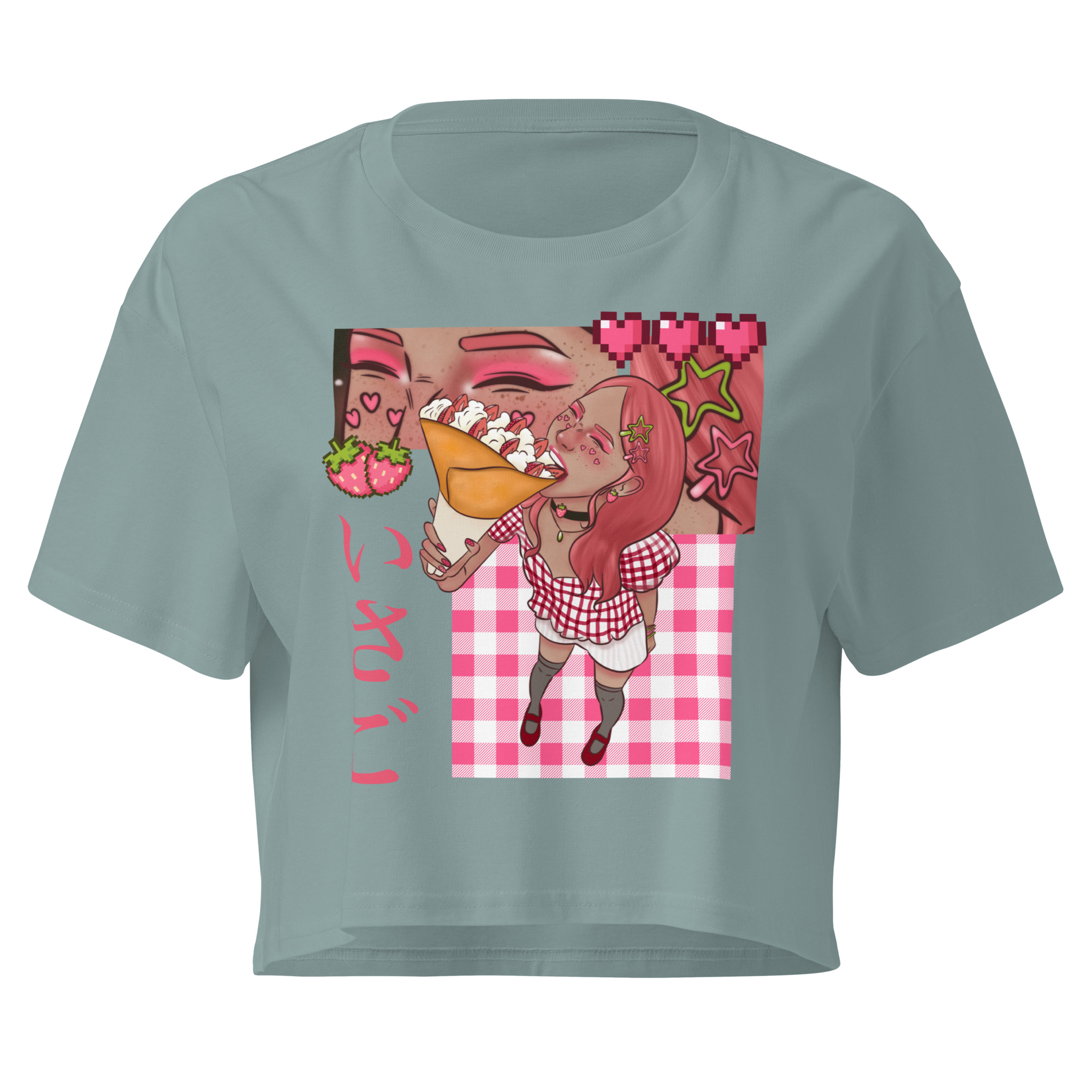 Crop top pour femme fraise – Image 2
