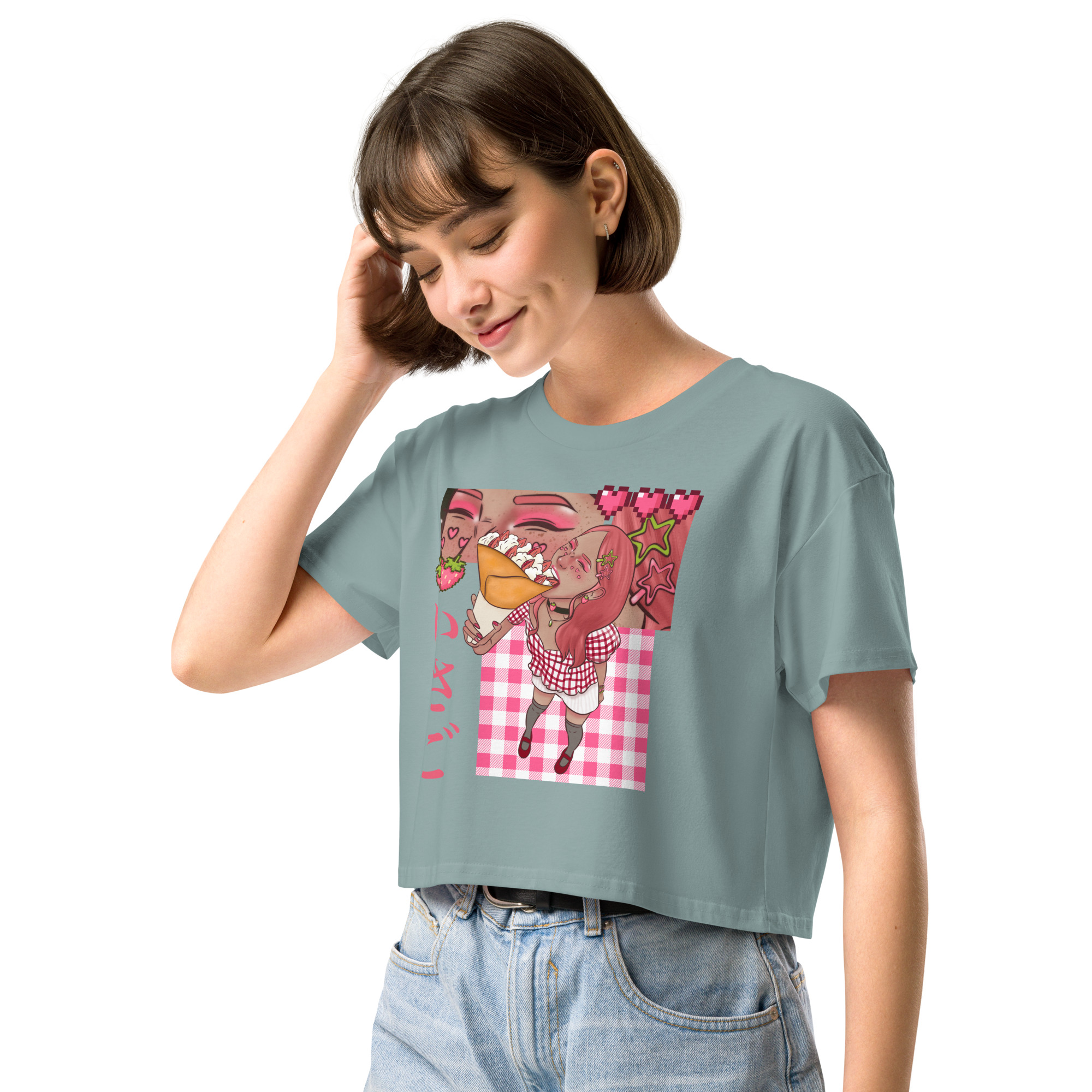 Crop top pour femme fraise – Image 31