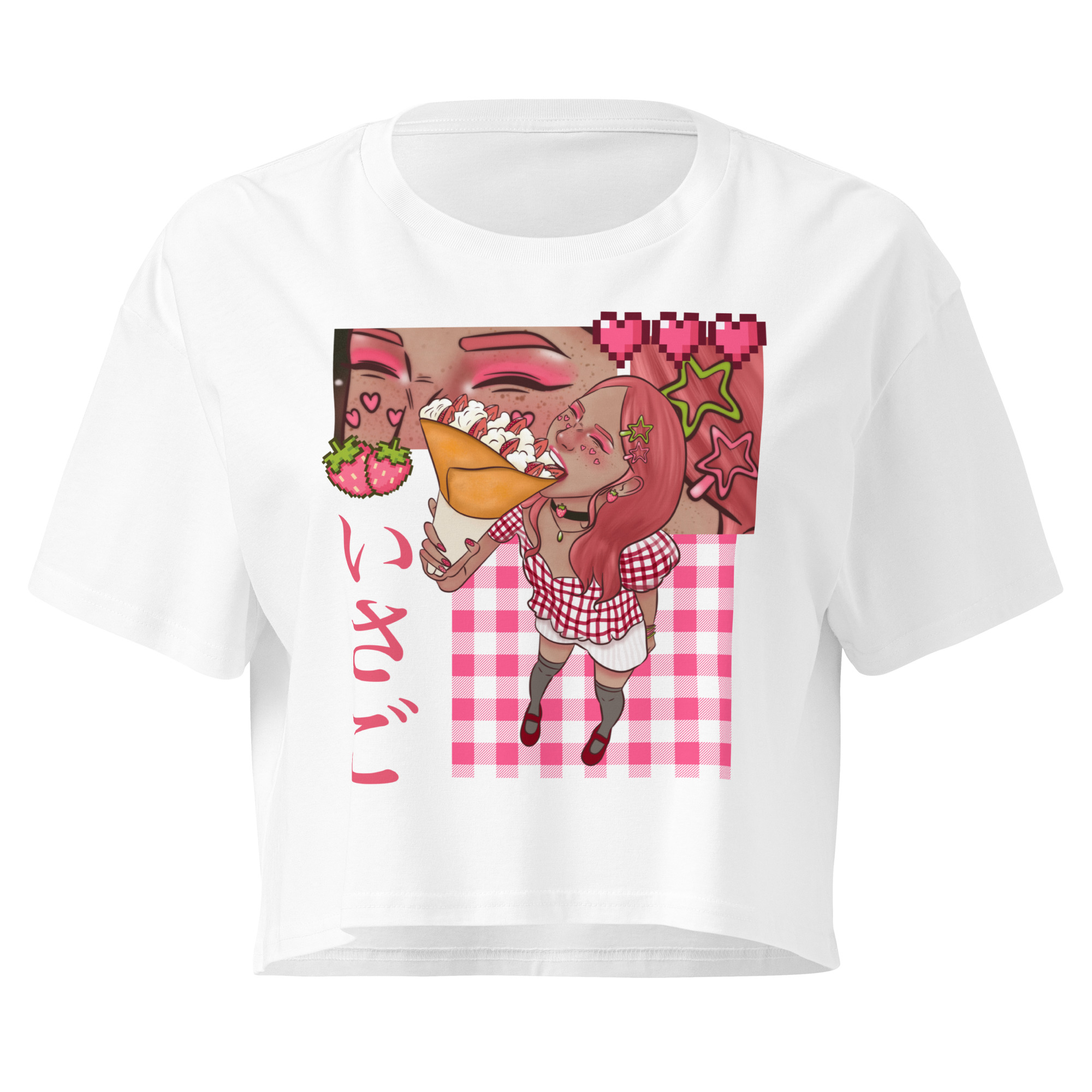 Crop top pour femme fraise – Image 7