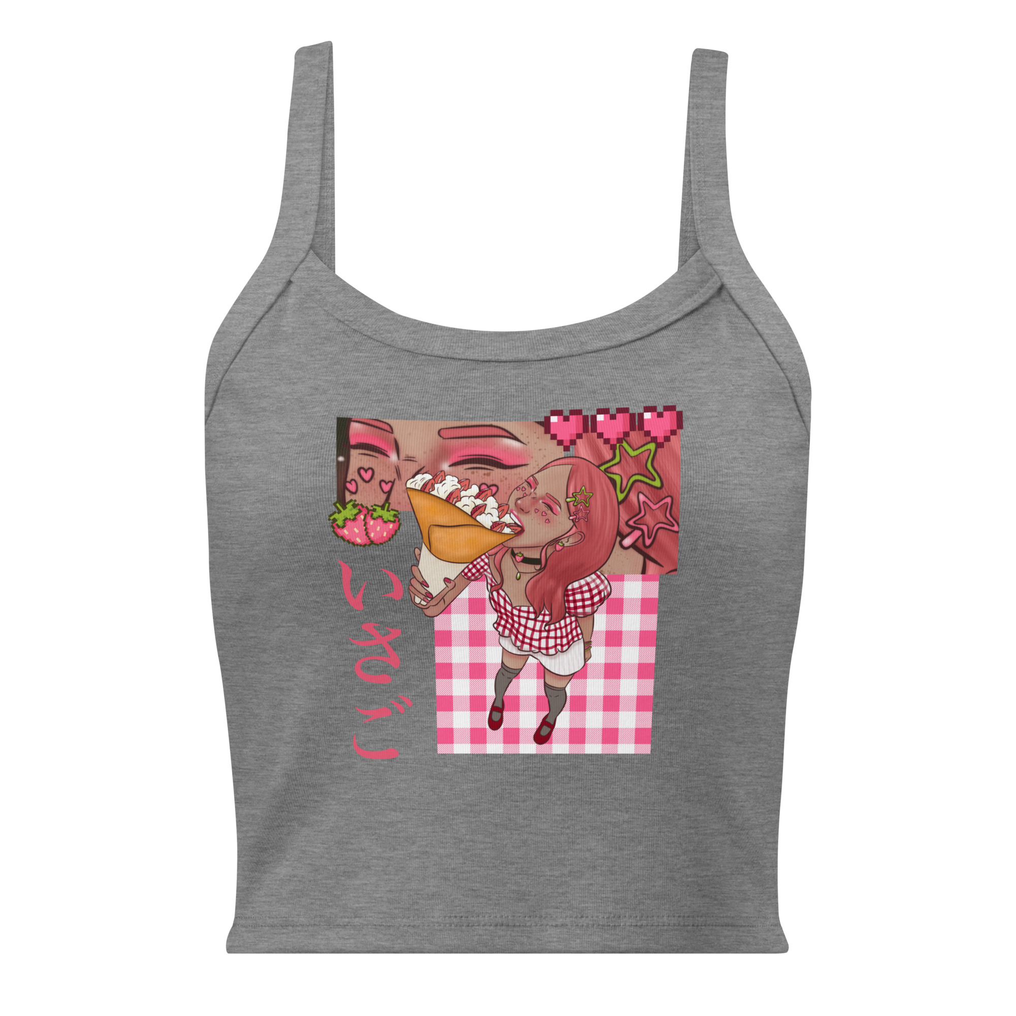 Débardeur côtelé femme fraise – Image 4