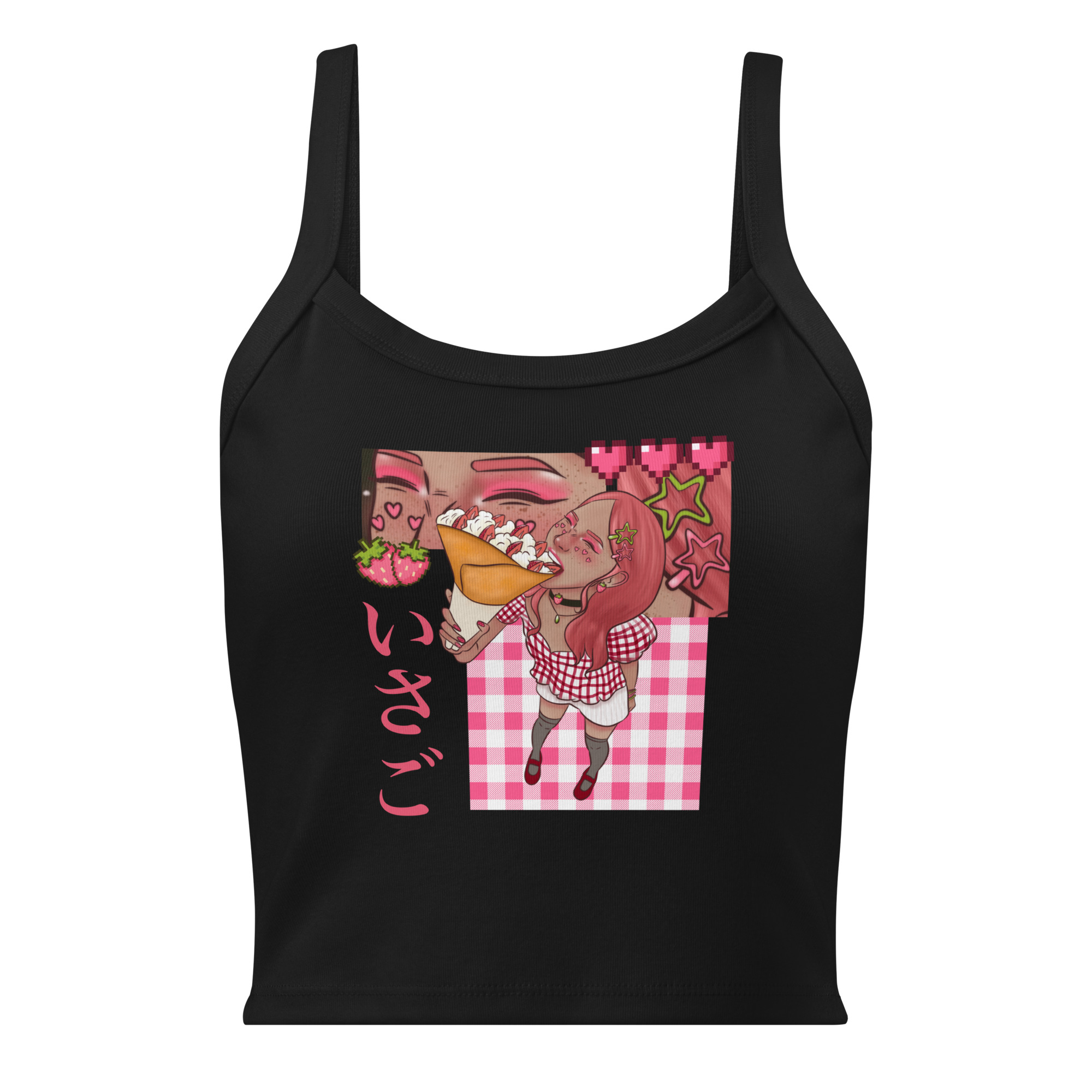 Débardeur côtelé femme fraise – Image 2