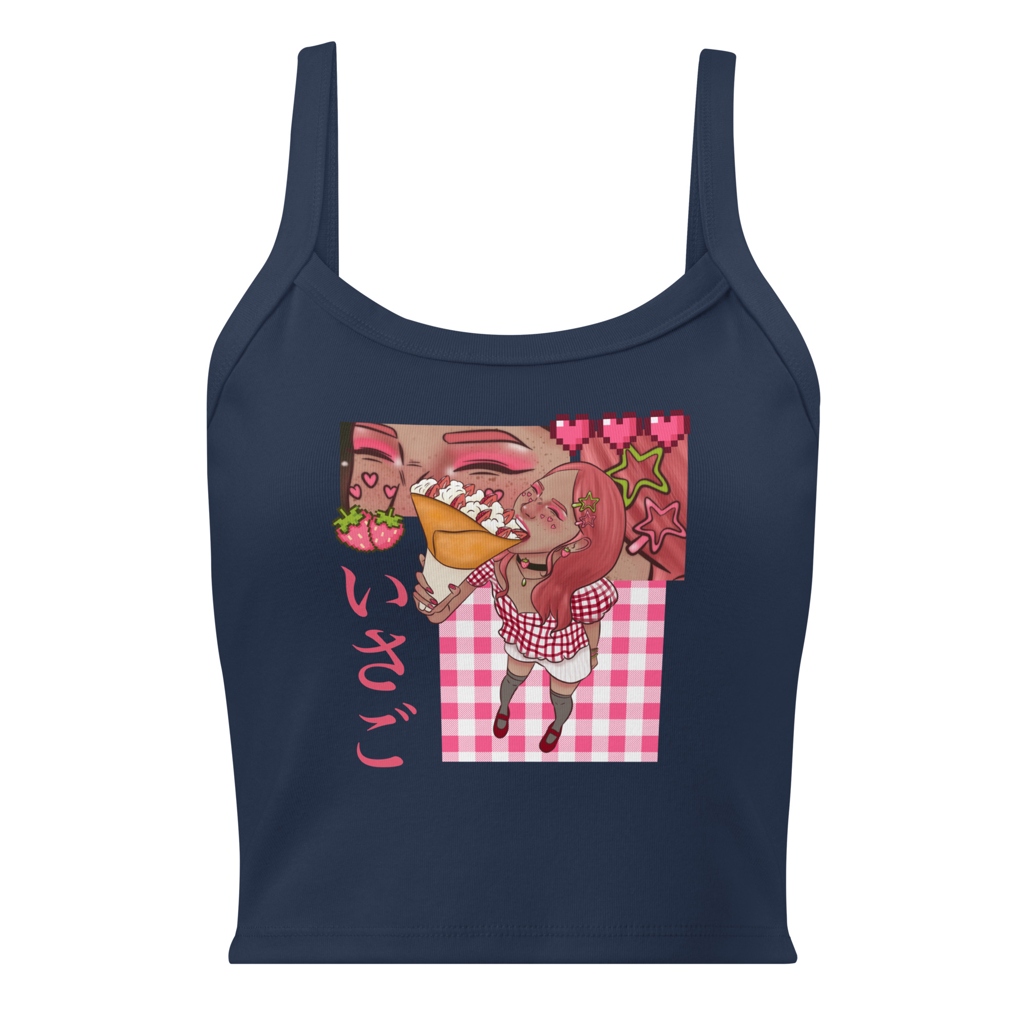 Débardeur côtelé femme fraise – Image 3